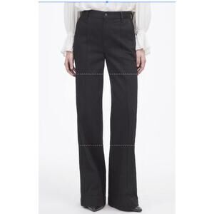 Madewell Superwide-Leg Trouser Jean WMN 27 Black High-Rise Center Pintuck NS905